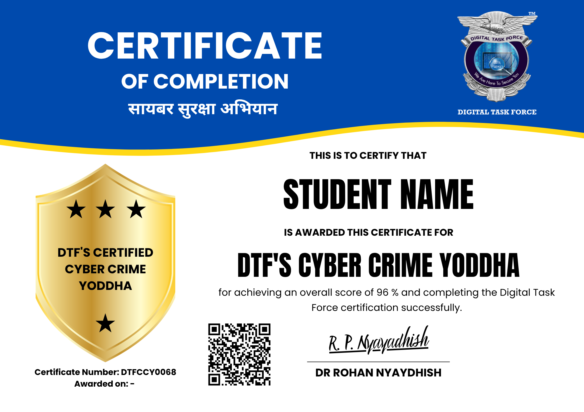 DTF's Certified Cyber Crime Yoddha